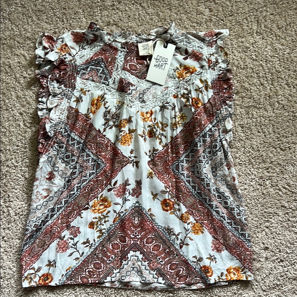 Good Hart Matilda Jane Small NWT Women's Floral Top - Multicolor